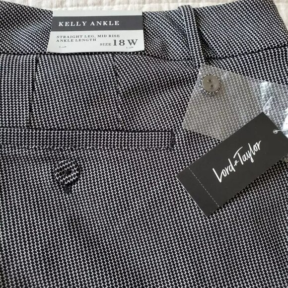LORD & TAYLOR KELLY ANKLE PANTS SIZE 18W NEW STRAIGHT LEG MID RISE - Picture 10 of 10